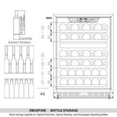 WineCools- KBUSF54D 24" Dual Zone Under Counter Built-in Wine Cooler