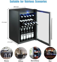 Antarctic Star 36 Bottle Wine Cooler Compressor Digital Freestanding Door Black Glass