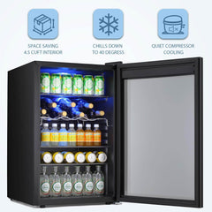 Antarctic Star Beverage Refigerator -145 Can Mini Fridge , Adjustable Removable Shelves