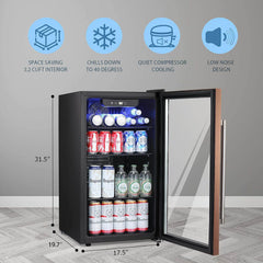 Antarctic Star Beverage Refrigerator Cooler -120 Can  Small Drink Dispenser Clear Front Door