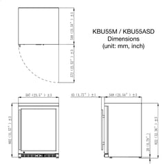 WineCools- KBU55M 24 Inch Under Counter Beer Cooler Drinks Stainless Steel