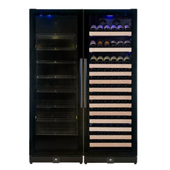 WineCools- KBU170BW2 72" Large Wine And Beverage Cooler Drinks Combo With Clear Door