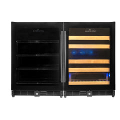 WineCools- KBU50BW3 48 Inch Glass Door Wine And Beverage Fridge Center Built In