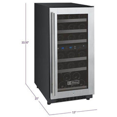 Allavino FlexCount II Tru-Vino 30 Bottle Dual Zone Stainless Steel Left Hinge Wine Fridge VSWR30-2SL20