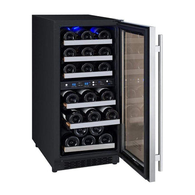 Allavino FlexCount II Tru-Vino 30 Bottle Dual Zone Stainless Steel Left Hinge Wine Fridge VSWR30-2SL20