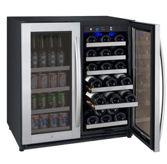 Allavino FlexCount II Tru-Vino 30 Bottle/88 Can Dual Zone Stainless Steel Beverage/Wine Fridge VSWB30-2SF20