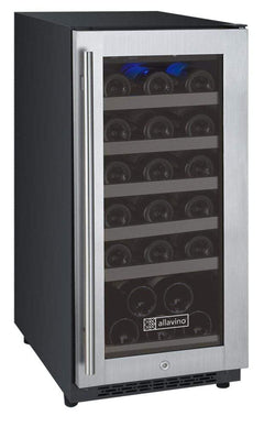 Allavino FlexCount II Tru-Vino 30 Bottle Single Zone Stainless Steel Left Hinge Wine Fridge VSWR30-1SL20