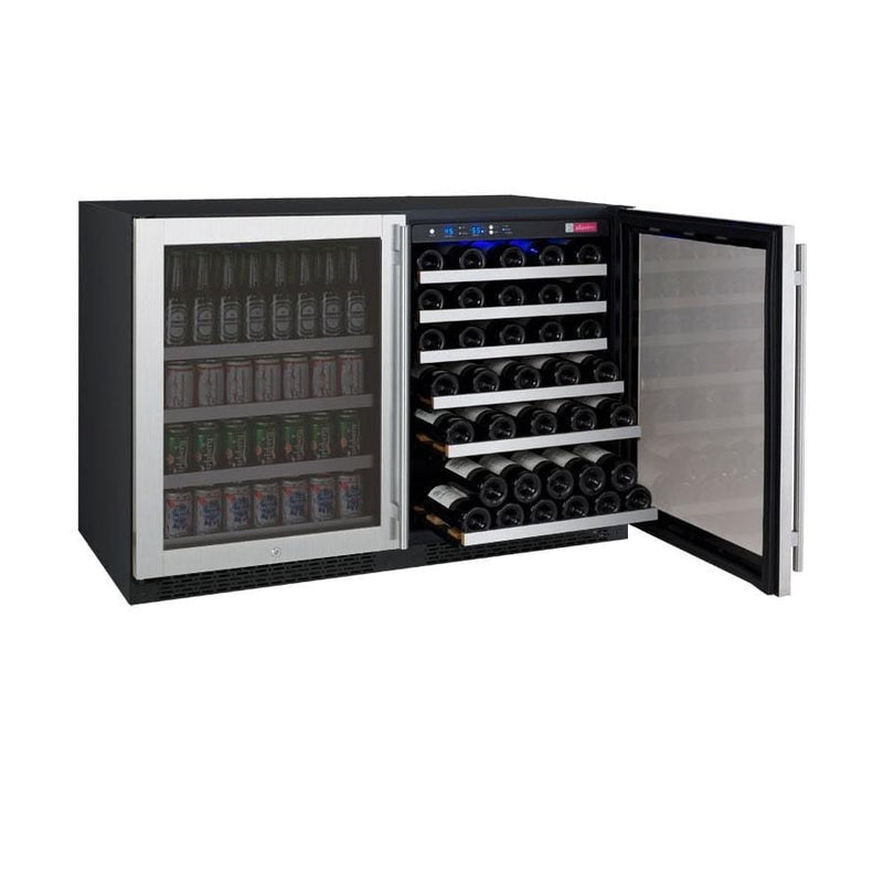 Allavino  FlexCount II Tru-Vino 56 Bottle/154 Can Dual Zone Stainless Steel Beverage/Wine Fridge 3Z-VSWB24-2S20