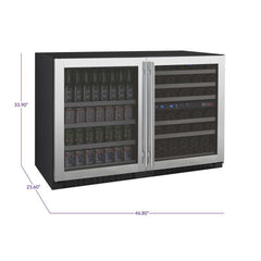 Allavino FlexCount II Tru-Vino 56 Bottle/154 Can Three Zone Stainless Steel Beverage/Wine Fridge 3Z-VSWB24-3S20