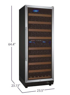 Allavino  Vite II Tru-Vino 99 Bottle Dual Zone Stainless Steel Right Hinge Wine Fridge YHWR99-2SR20