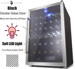 Antarctic Star 36 Bottle Wine Cooler Compressor Digital Freestanding Door Black Glass