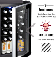 Antarctic Star 24 Bottle Wine Cooler Small Wine Cellar  Digital Freestanding