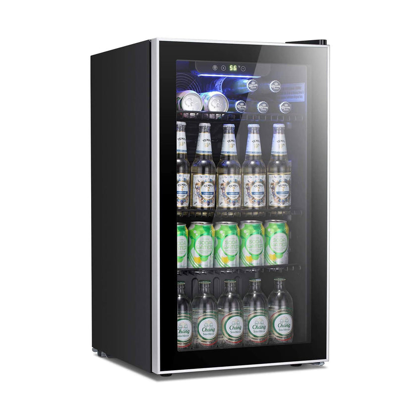 Antarctic Star Beverage Refrigerator Cooler -120 Can Mini Fridge Glass Door  Clear Front Door