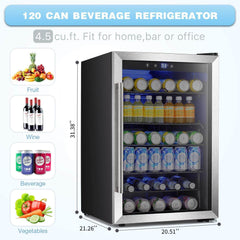 Antarctic Star Beverage Refigerator -145 Can Mini Fridge for Soda Beer or Wine,Small Drink Dispenser