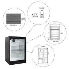 WineCools-  KBU55BP 24 Inch Glass Door Back Bar Beer Fridge