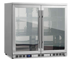 WineCools- KBU56M 36 Inch Heating Glass 2 Door Built In Beverage Fridge