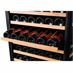 Smith & Hanks 166 Bottle Dual Zone Smoked Black Glass Wine Fridge RW428DRG