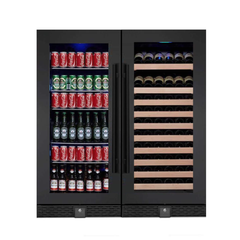 WineCools- KBU100BW2 56" Upright Wine And Beverage Refrigerator Combo With Glass Door