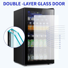 Antarctic Star Beverage Refrigerator Cooler - 120 Can Mini Fridge Glass Door