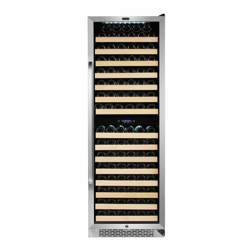 Whynter 164 Bottle Built-in Stainless Steel Dual Zone Compressor Wine Refrigerator BWR-1642DZ