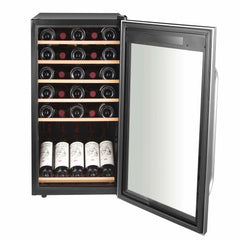 Whynter 34 Bottle Freestanding Stainless Steel Refrigerator with Display Shelf and Digital Control FWC-341TS