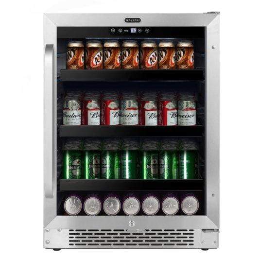 Whynter Built-In 24 inch 140 Can Undercounter Stainless Steel Beverage Refrigerator with Reversible Door BBR-148SB