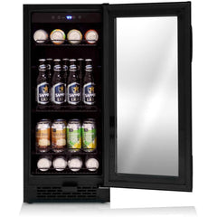 Whynter Built-in Black Glass 80-can capacity 3.4 cu ft. Beverage Refrigerator BBR-801BG