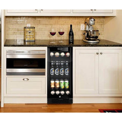 Whynter Built-in Black Glass 80-can capacity 3.4 cu ft. Beverage Refrigerator BBR-801BG