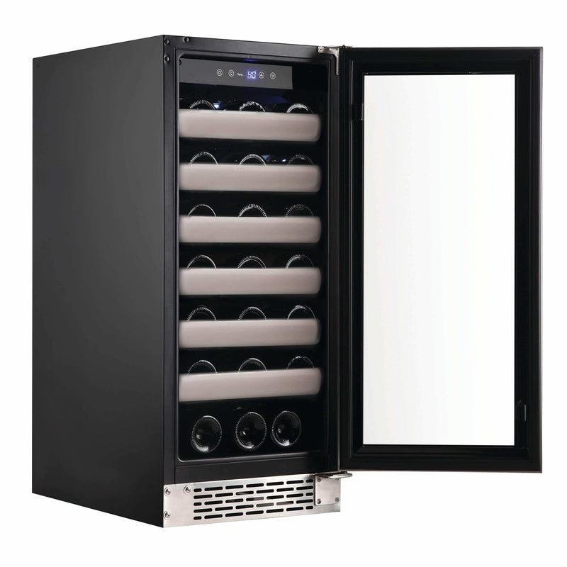 Whynter Elite 33 Bottle Seamless Stainless Steel Door Single Zone Built-in Wine Refrigerator BWR-331SL