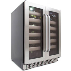 Whynter Elite 40 Bottle Seamless Stainless Steel Door Dual Zone Built-in Wine Refrigerator BWR-401DS