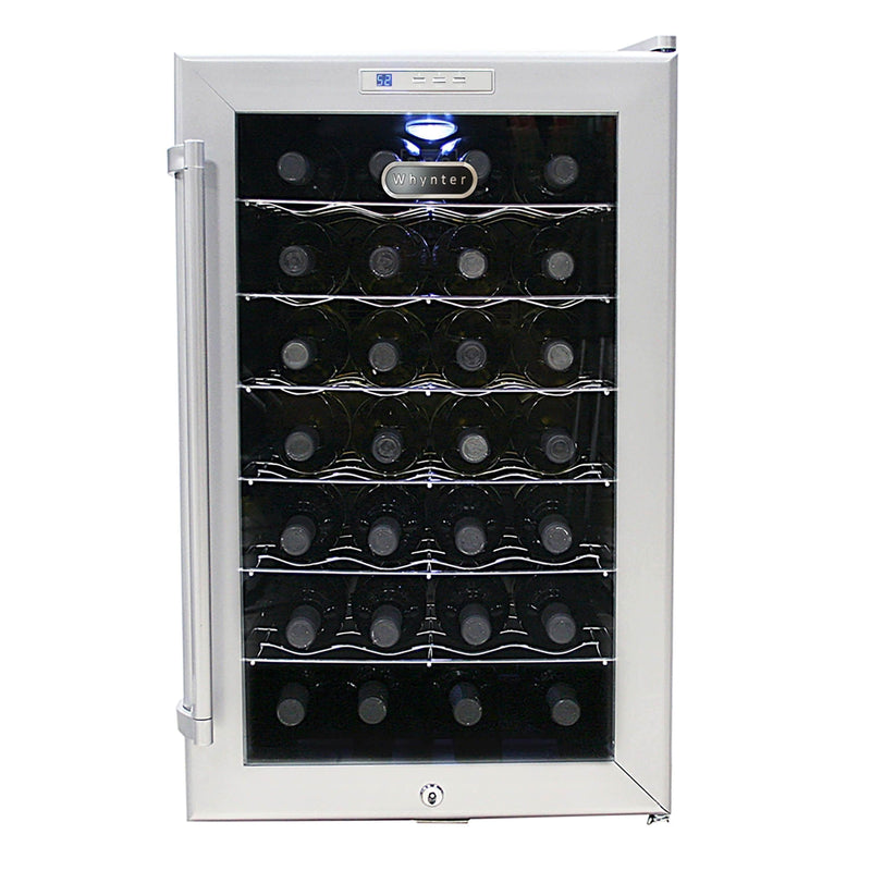 Whynter SNO 28 Bottles Wine Cooler - Platinum with lock  WC-28S