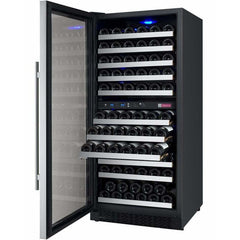 Allavino 121 Bottle  FlexCount II Tru-Vino Dual Zone Stainless Steel Left Hinge Wine Cooler VSWR121-2SL20